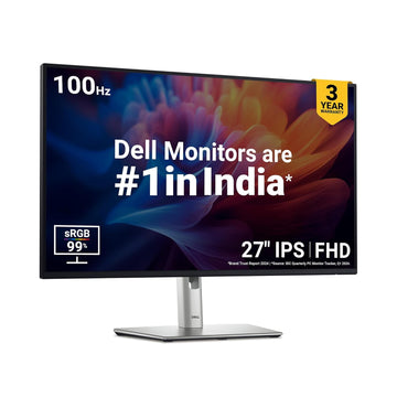 Dell P2725H 27 Inch FHD IPS Monitor, Anti-Glare, 99% SRGB, 100Hz, 5Ms (Fast), Ports: HDMI(1), DP 1.2, VGA, 3X USB 3.2 Gen1 (A), USB 3.2 Gen1 Type-C [15W PD] | Height Tilt Swivel Pivot