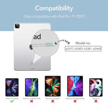 ESR for iPad Pro 11 inch Case (2021, 3rd Generation), Translucent Stand Case, iPad Pro Cover with Clasp, Auto Sleep and Wake, Pencil 2 Wireless Charging, Ascend Trifold Case, Sky Blue