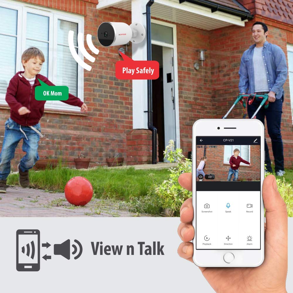 CP PLUS Wi-Fi 1080p Full HD Bullet Outdoor Camera, White