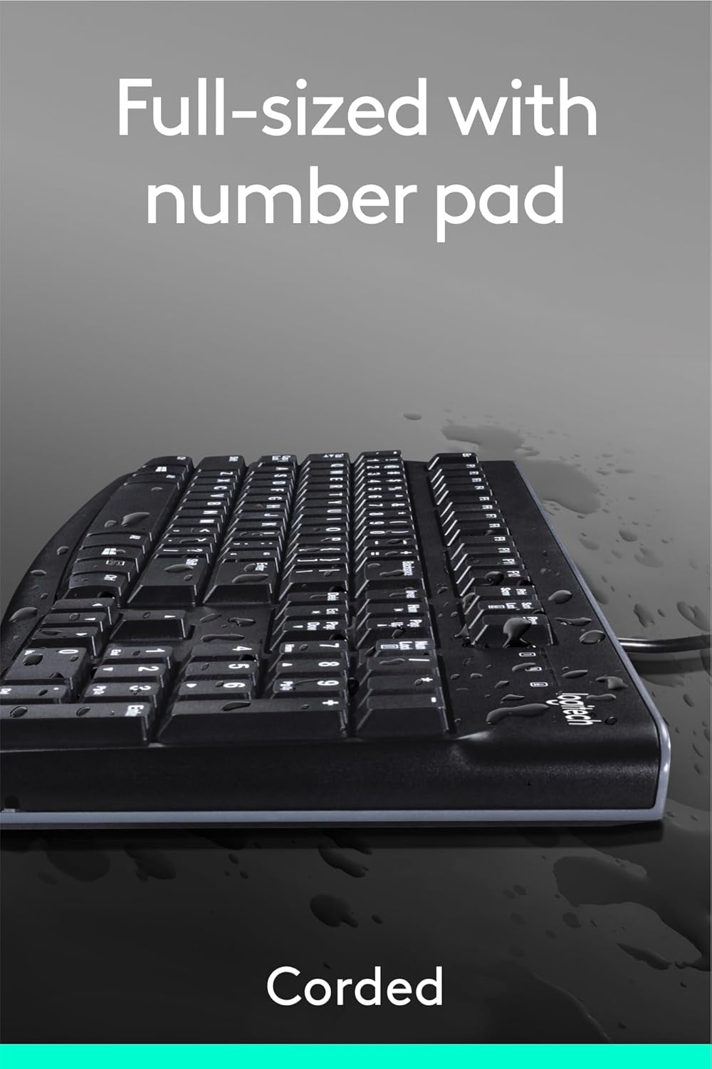 Logitech MK120 Wired USB Keyboard and Mouse Set for Windows, Optical Wired Mouse, Full-Size Keyboard, USB Plug-and-Play, Compatible for PC, Laptop - Black