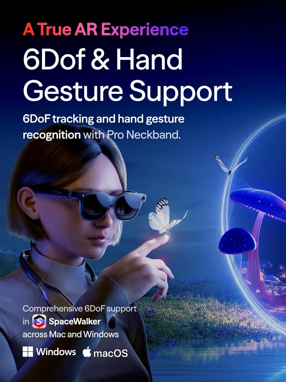 VITURE Luma Ultra AR Glasses, 152'', Full 6Dof Support, AR Hand Gestures, 52° FOV, 1500 Nits,XR Glasses for iPhone 17/16/15, Android, Mac, PC, Switch&Switch 2, World's 1st Real-time 2D to 3D