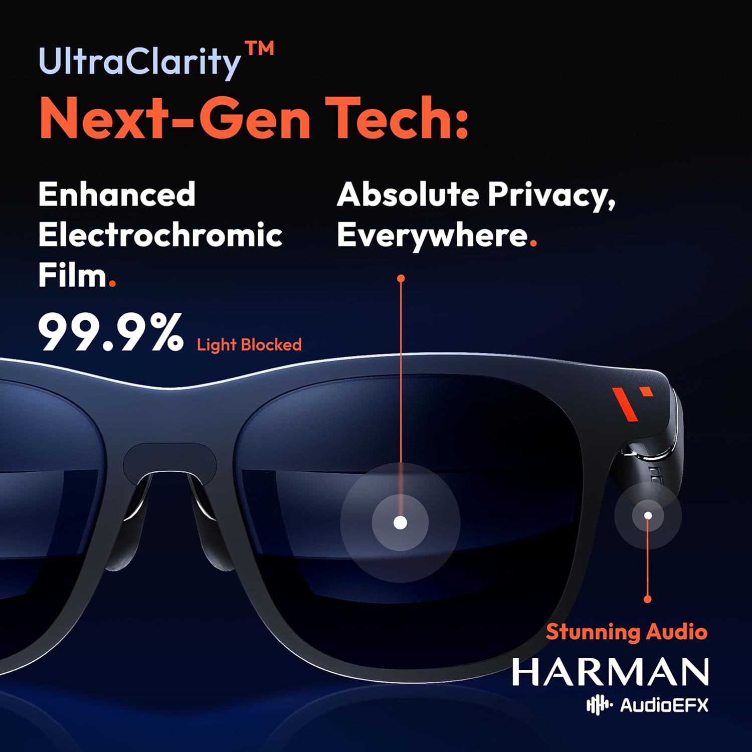 VITURE Pro XR/AR Glasses — 135" 120Hz Full HD UltraClarity Display, HARMAN Stereo Sound, Myopia Adjustments, Electrochromic Film, Smart Glasses for iPhone 15/Android/Mac/PC/Steam Deck/Gaming Consoles