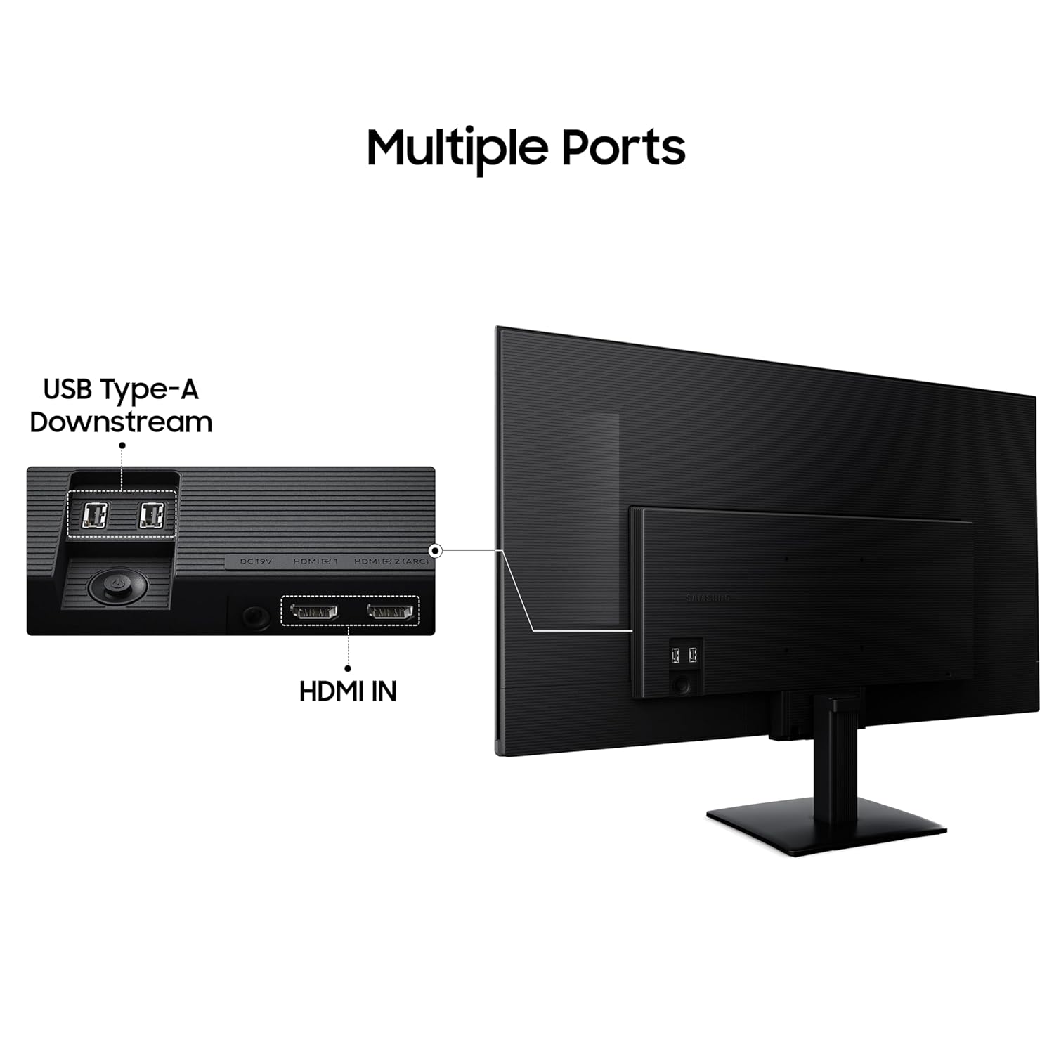 Samsung 32" (80cm) M5 Smart Monitor with Smart TV Experience|FHD 1920 x 1080|Screen Mirroring TV Plus|Speakers|Adaptive Sound|Wi-Fi|HDMI|Bluetooth|LS32FM500EWXXL|Black