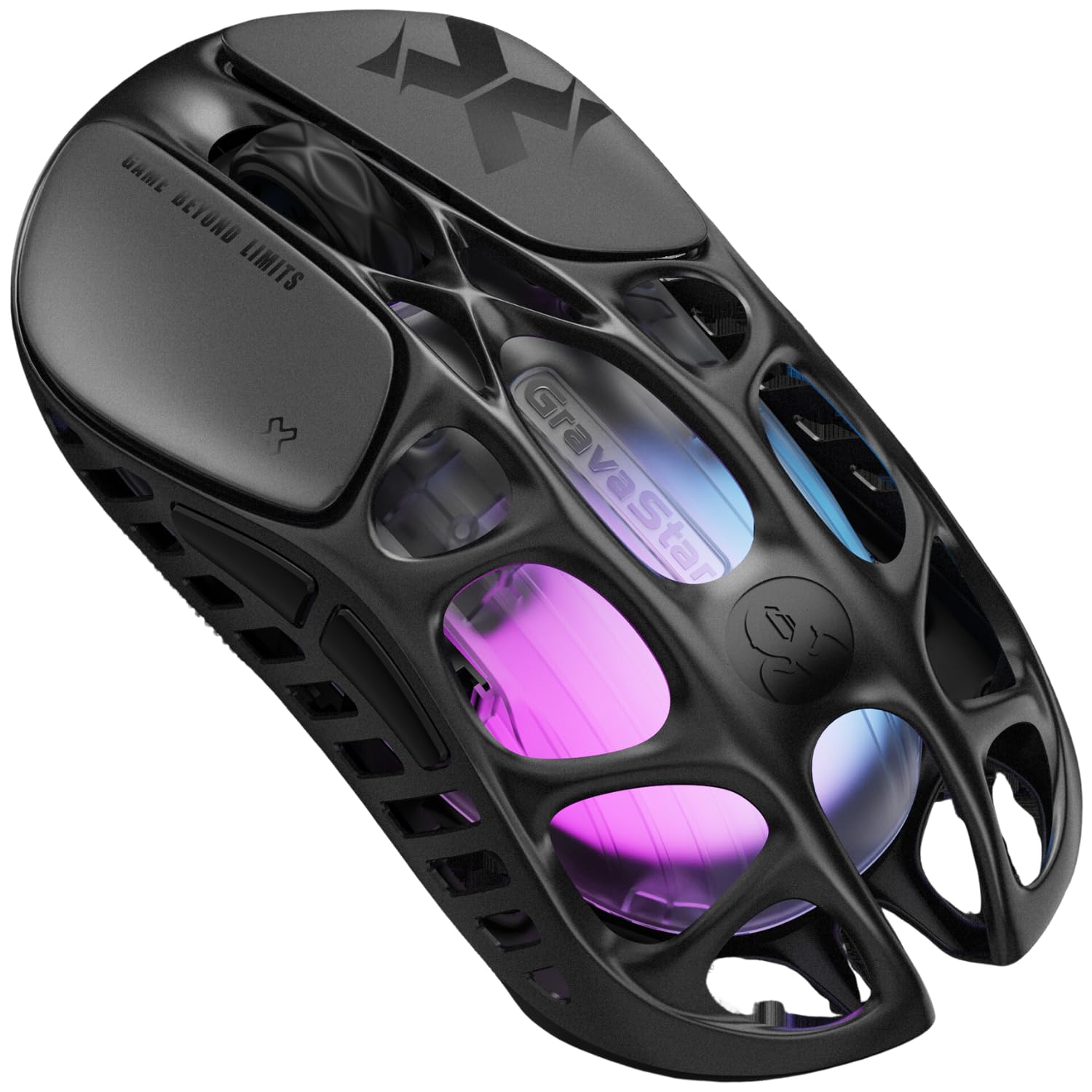 GravaStar Mercury X Pro Wireless Gaming Mouse, Come with 8K Dongle – 32,000 DPI PAW 3950 Sensor, 8,000Hz Polling Rate, Only 49g, Magnesium Alloy Hollow Frame, RGB Lighting, 5 Programmable Buttons
