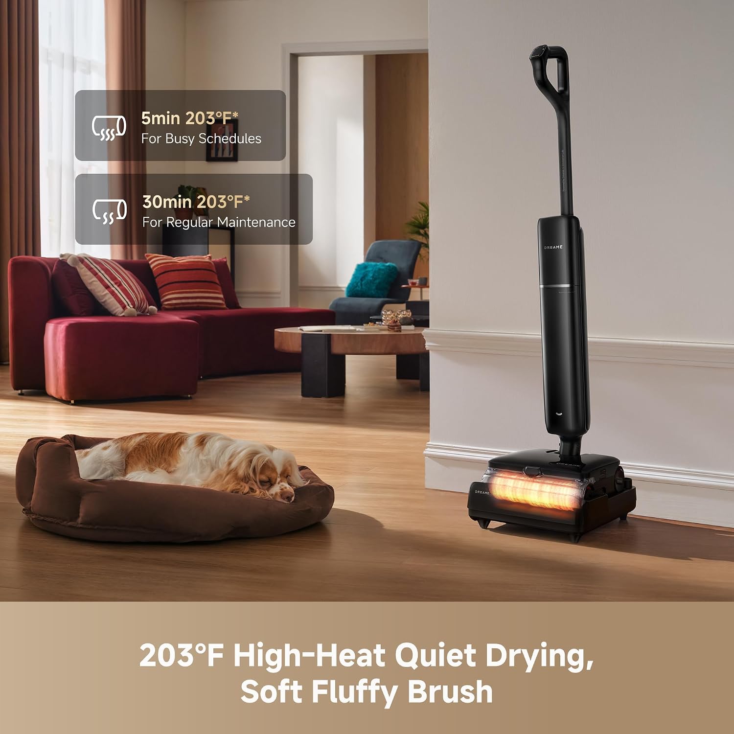 DREAME Aero Pro Steam Wet Dry Vacuum Mop, 392℉ Steam Cleaning, 28kPa Suction, 3.88in Ultra-Slim Vacuum Mop Combo, 0 Hair Tangle for Pet Owner, Heated Brush Wash, Hot Air Drying, Up to 70min Runtime