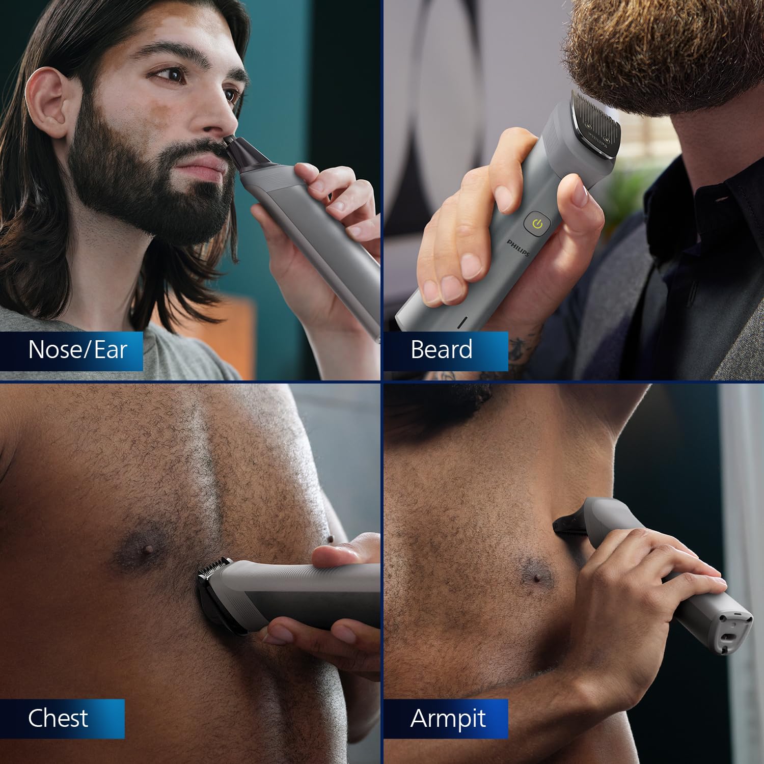Philips India's No.1 Men's Trimmer | Skin Safe Grooming I 13-in-1 Essential Body Kit - Body, Face & Private Parts I 3 Year Warranty I 120 min runtime I 5 min Quick Charge MG5930/65