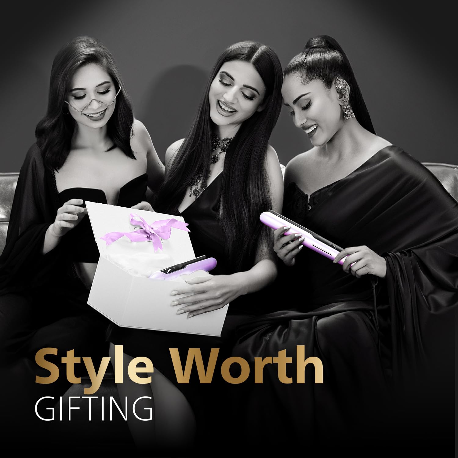 Philips India's No.1 Hair Styling Brand - One Stroke Hair Straightener | 50% Faster Straightening | 3 days salon-like hair | 12 Temperature Settings (120–230°C) Designed for Indian Hair | BHS530