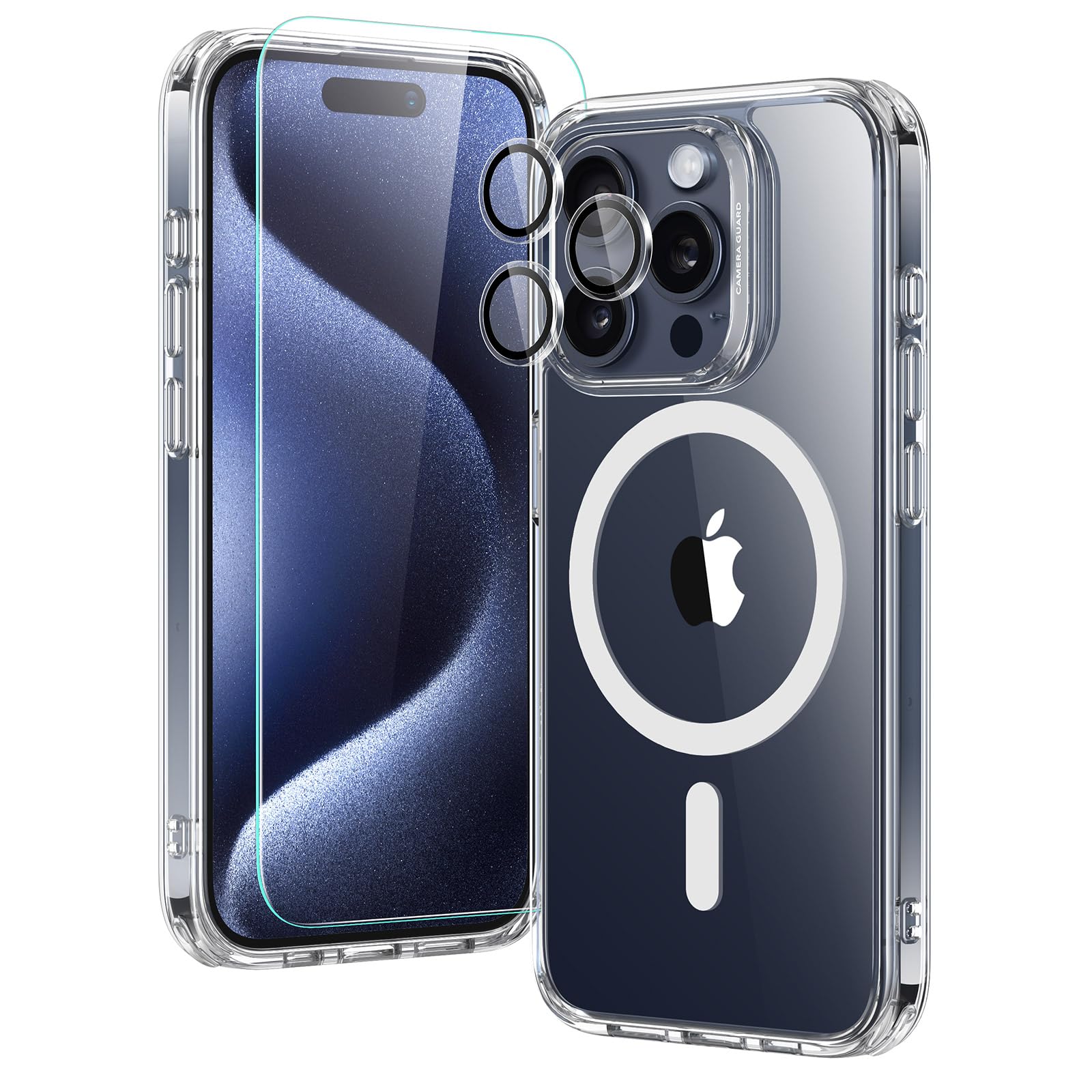 ESR For iPhone 15 Pro Max Case,Compatible With Magsafe,Military-Grade Case Protection,Yellowing Resistant,Scratch-Resistant TPU Back,Magnetic Phone Case For iPhone 15 Pro Max,Classic Series,Clear