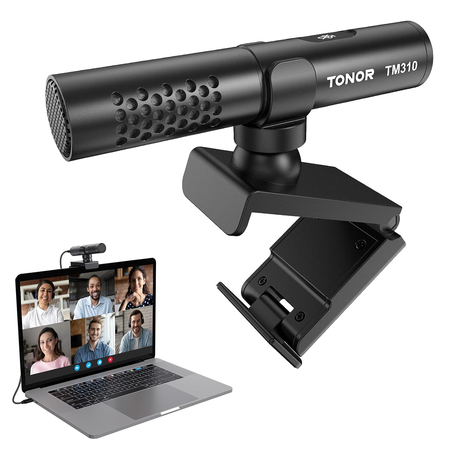 TONOR TM310 USB Conference Microphone for Laptop, Adjustable Computer PC Mic with Mute Button & LED Indicator for Video Call Meeting, Mic for Desktop Zoom Skype YouTube, Plug-Play for MacOS Windows