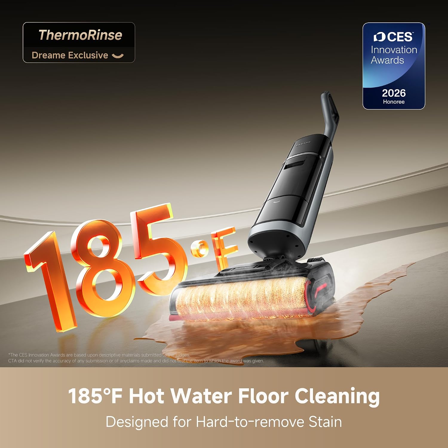 dreame H15 Pro Heat Wet Dry Vacuum and Mop, 185°F Hot Water Floor Cleaning | 0 Hair Tangle for Pet, Vacuum Cleaner with AI Robotic Arm, 22KPa Suction, 180° Lie-Flat, Hot Self Cleaning, Edge to Edge
