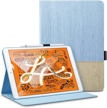 ESR cover iPad 10.2 2019/2020 Simplicity Holder Case color sky blue & brown