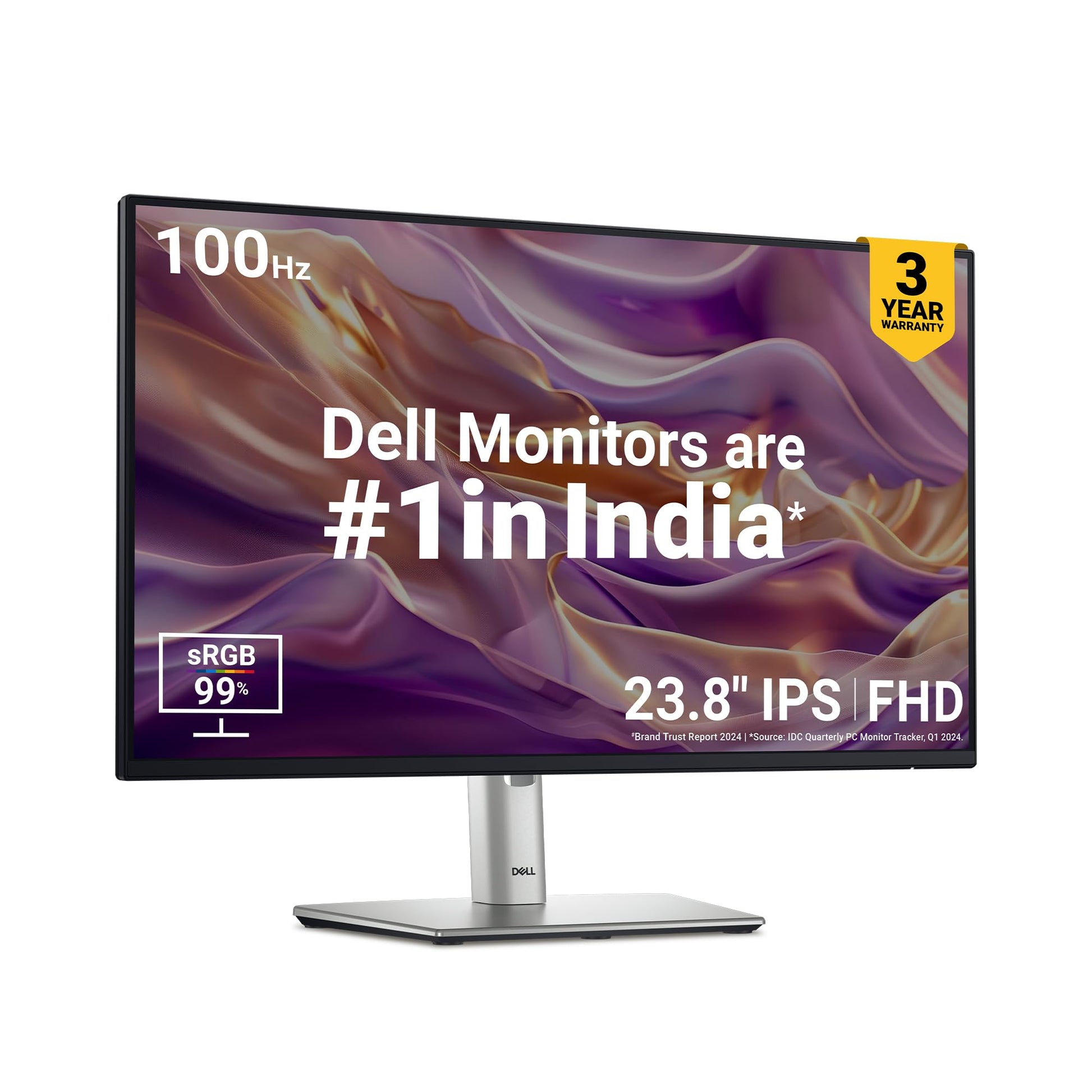 Dell-P2725HE-Black 27" (68.58cm) USB-C Hub FHD Monitor, IPS Panel, Refresh Rate 100Hz, Response Time 5ms (F) Ports: HDMI (1) | DP 1.4 (2) | RJ45 (1) | 3.2 Gen1 Type-C (2) | 3.2 Gen1 Type-A (3)