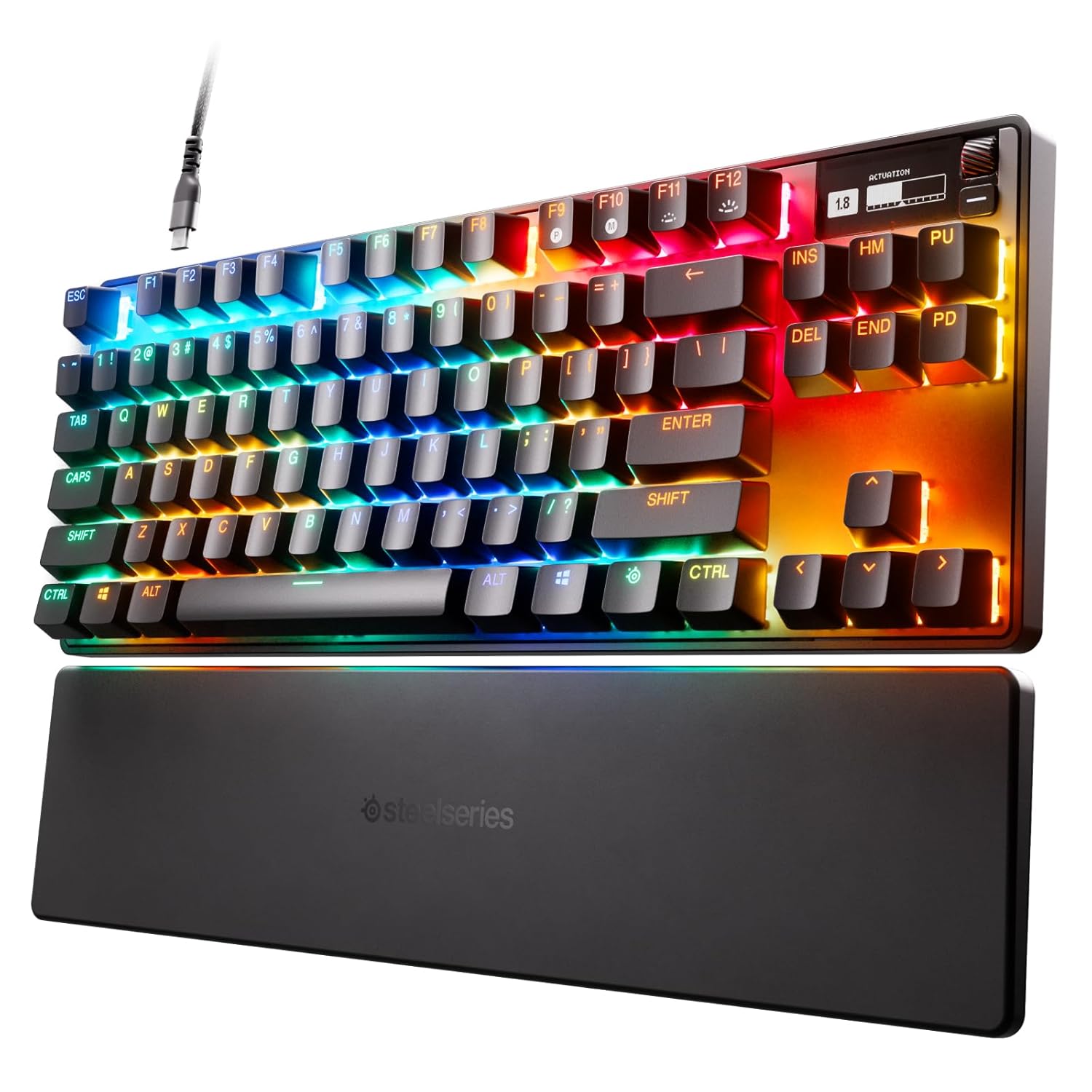 SteelSeries Apex Pro TKL Mechanical Gaming Keyboard Â– World'S Fastest Mechanical Switches Â– OLED Smart Display Â– Compact Form Factor Â– RGB Backlit With Wired Connection, Black