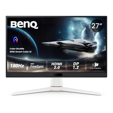 BenQ MOBIUZ EX271 27” FHD 180Hz Gaming Monitor, 1ms GtG, AMD FreeSync, DP 1.2, HDMI 2.0, USB Hub, 95% P3, Game Optimized Color, 2.5Wx2 Speakers, VESA Display HDR400 (White)