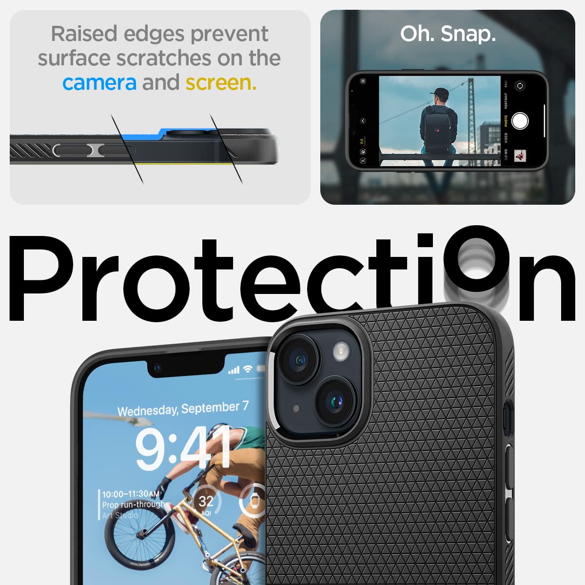 Spigen Liquid Air Back Cover Case Compatible with iPhone 14 Plus (TPU | Matte Black)