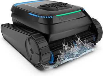 Pool Robot Vacuum, Cordless Robotic Pool Cleaner | 5000GPH, 120min run, Cleans floor/walls/waterline. Auto-park. For inground/above ground pools up to 1830 sq ft.