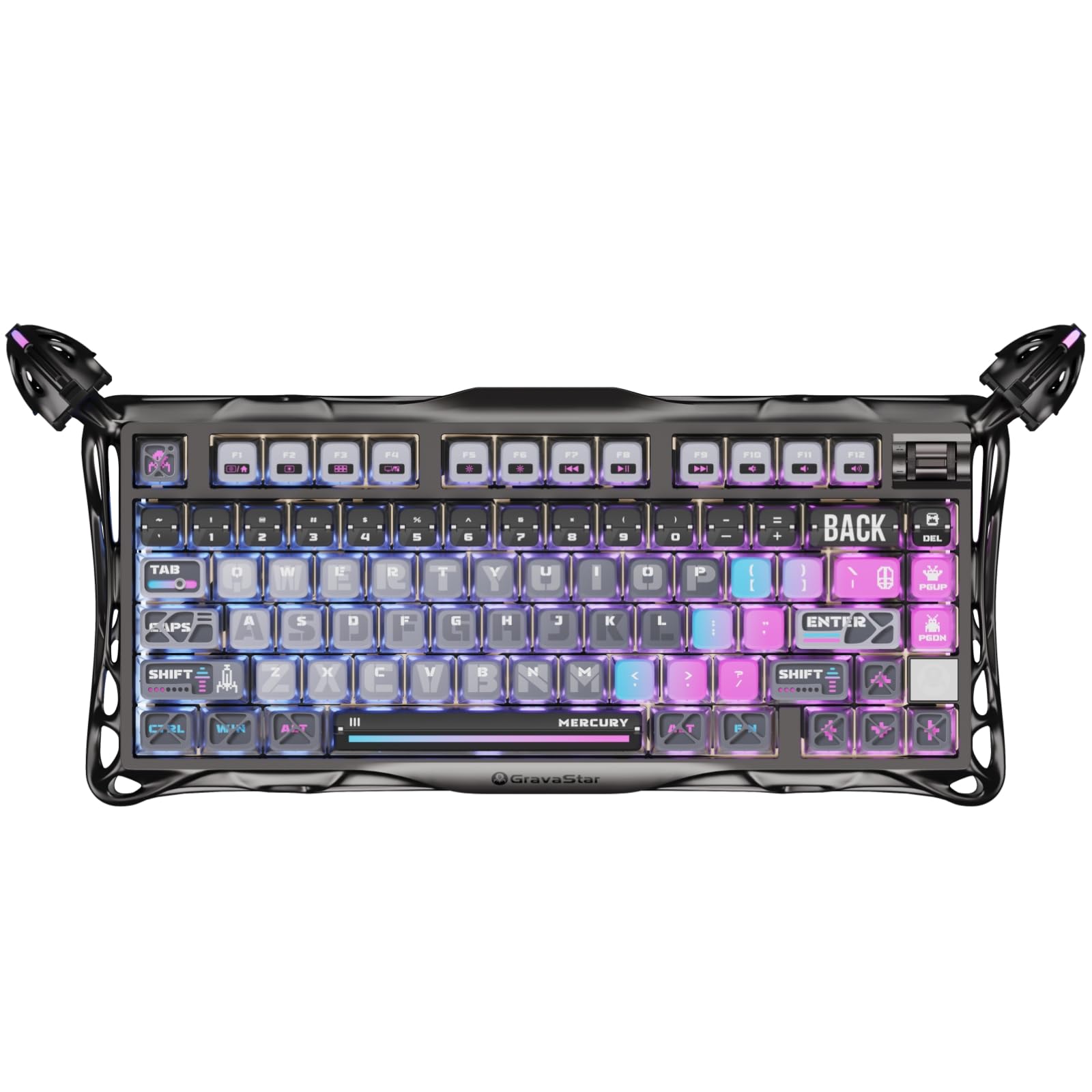 GravaStar Mercury K1 Pro Wireless Mechanical Gaming Keyboard, Aluminum Alloy 75% Layout, Hot-Swappable RGB Custom Keyboard with Linear Switches – Handcrafted Battle-Worn Yellow Edition