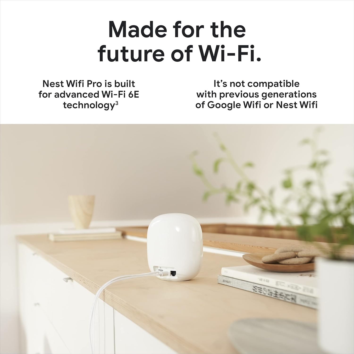 Google Nest WiFi Pro - 6E - Reliable Home Wi-Fi System with Fast Speed and Whole Home Coverage - Mesh Router - 3 Pack - Snow