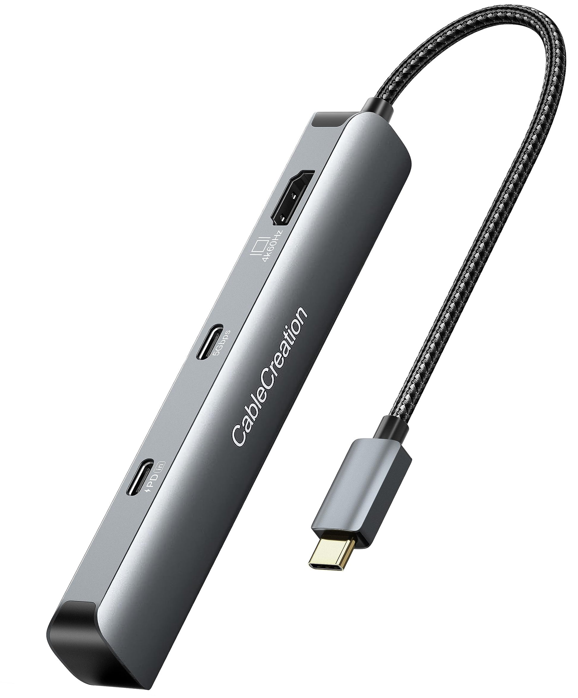 CableCreation USB C Hub Multiport Adapter, 5-in-1 USB C Adapter Aluminum Shell with 4K USB C to HDMI, Ethernet Port, 3 USB 3.0 Ports for MacBook Pro/Air 2020/2019, iPad Pro 2020, iPhone 15 Pro Max
