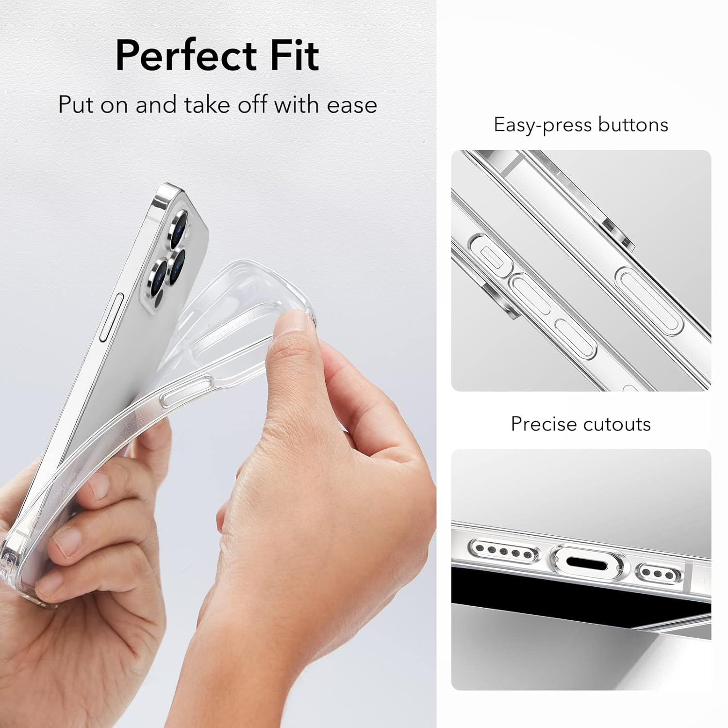 ESR for iPhone 14 Pro Case, Shockproof Drop Protection, Project Zero Series, TPU, Yellowing-Resistant, Slim and Thin, Transparent Back Cover, Clear