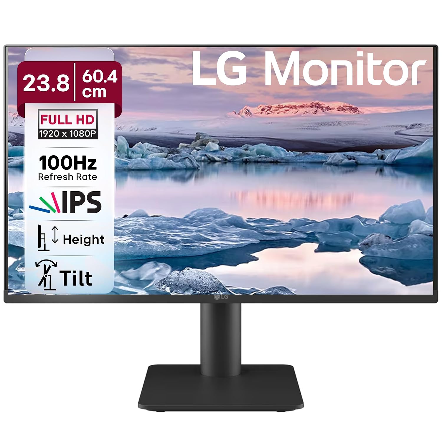 LG 24MS550 60.4 cm (23.8 Inch) FHD (1920x1080) IPS PC Monitor with 100Hz, 5ms (GtG), Flicker Safe & Reader Mode, 2xSpeakers, 2xHDMI, Tilt/Height Adjustable, 3-Side Virtually Borderless Design (Black)