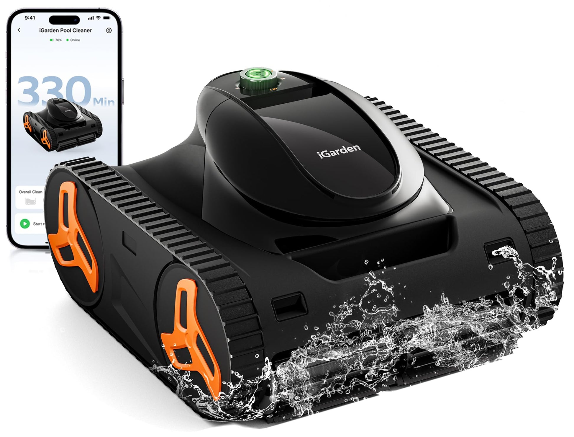 (2026 NEW) iGarden Robotic Pool Cleaner KN Series, 210-Min Runtime, Smart 3D Navigation, Full-Inverter Energy-Saving Tech, Cleans Floor, Wall & Waterline, for Above-Ground & Inground Pools