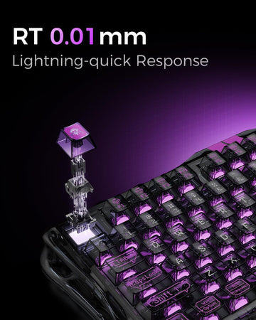 GravaStar Mercury V75 Lite Hall Effect Magnetic Gaming Keyboard – 8KHz Rapid Trigger Wired 75% Keyboard, Adjustable Actuation, Hot-Swappable Switches, Transparent RGB for PC/Mac