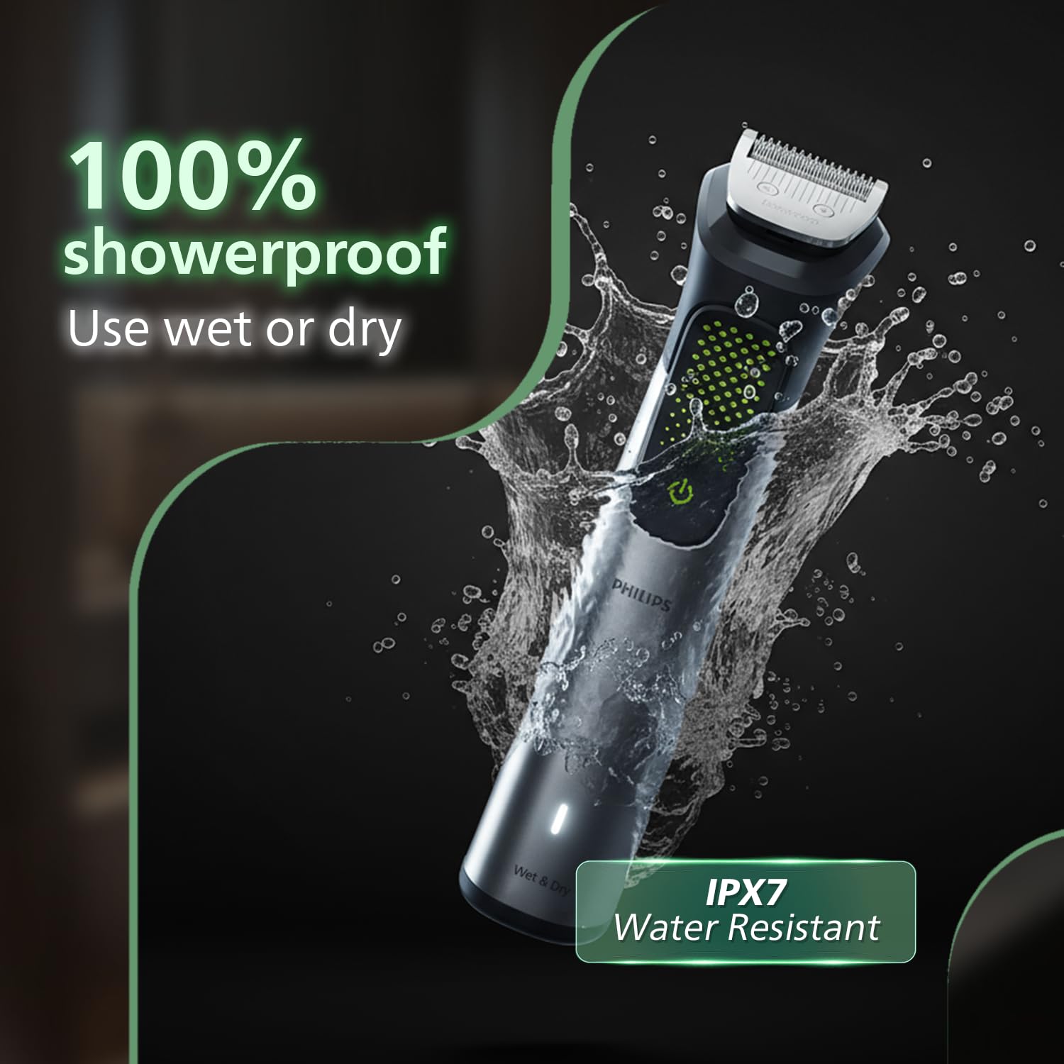 Philips India's No.1 Men's Trimmer* | Luxurious Stainless Steel Design | BeardSense Technology | All-in-One Grooming Kit- Beard, Hair, Body, Intimate | 120min runtime | IPX7 | 5yr warranty* | MG9532