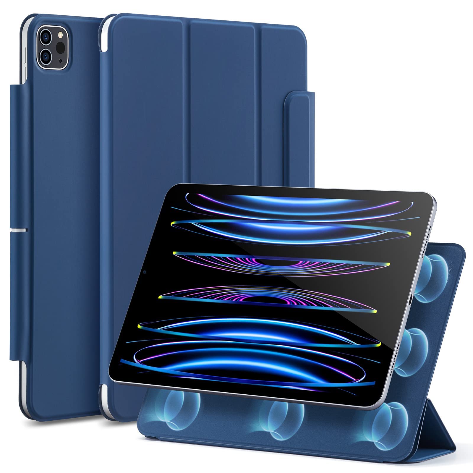 ESR for iPad Pro 11 Inch Case (M5/M4) Cover 2025/2024, Powerful Magnetic Attachment, Slim Trifold Stand Case, Supports Pencil Pro and Pencil (USB-C), Durable Protection, Rebound Series, Pink