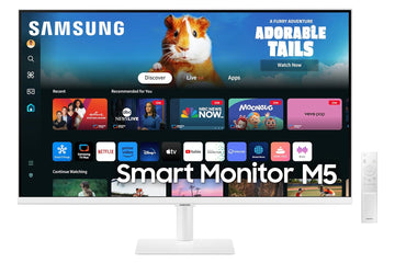 Samsung 32" (80cm) M5 Smart Monitor with Smart TV Experience|FHD 1920 x 1080|Bezeless|OTT Apps|IoT Hub|Office 365|Workout Tracker|Speakers|Remote|Wi-Fi|Bluetooth|LS32DM501EWXXL|White