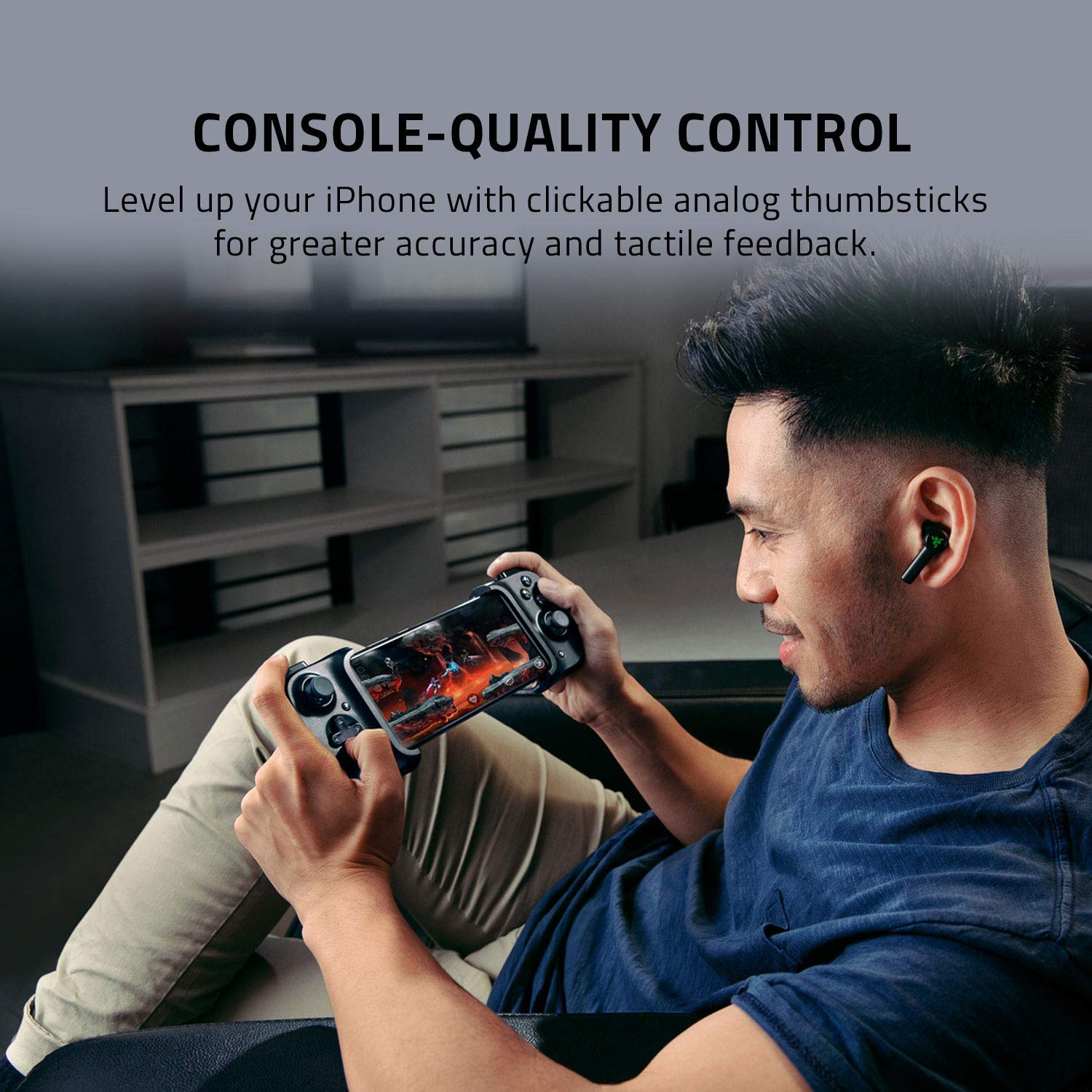 Razer Kishi - Wireless Gaming Controller for iPhone – Black - RZ06-03360100-R3M1