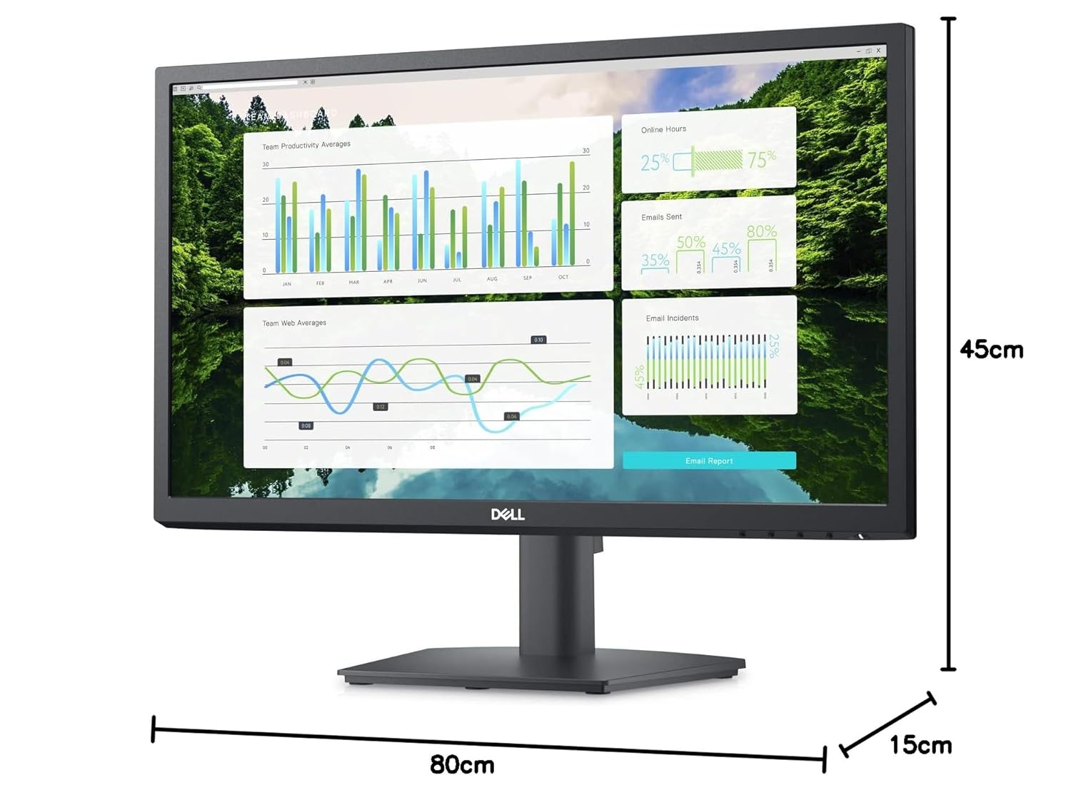 Dell-E2223HN (54.61 cm) FHD Monitor 1920 x 1080 at 60Hz, VA Panel, Brightness 250 cd/m², 16.7m Colours, Colour Gamut 72% (CIE 1931), 83% (CIE 1976), Anti-Glare, Wide Viewing Angle, 3 Year Warranty