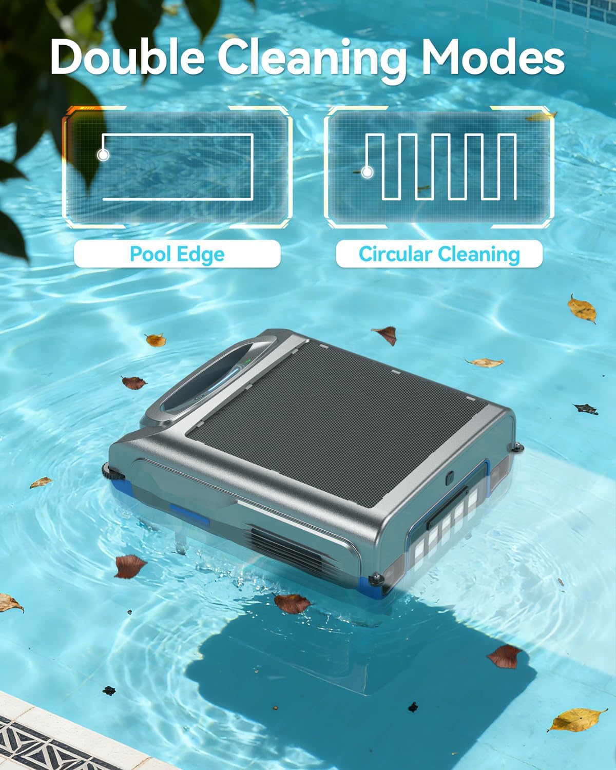 2026 New V1T Solar Pool Skimmer, Robotic Pool Surface Skimmer Cleaner with App Control -24/7 Continuous Cleaning Smart Obstacle Avoidance Dual Charging Options Ideal for Above Ground Pool