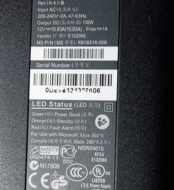 New World Power Supply Adapter Charger for Xbox 360 Slim 220v India Use with Warranty