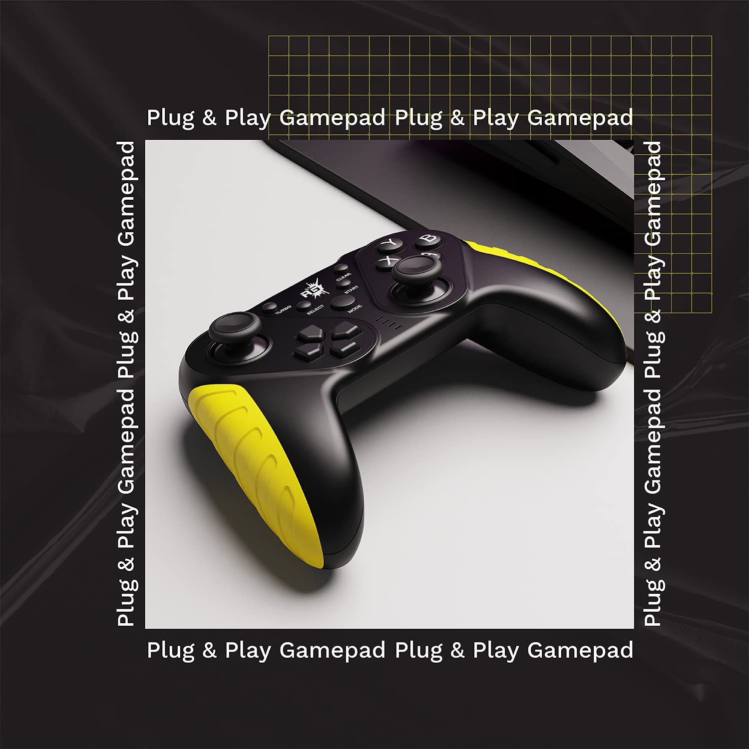 Redgear MS-150 Wireless Gamepad with 2.4GHz Wireless Technology, 2 Digital triggers, 2 Analog Sticks, Integrated Dual Intensity Motor, Type-c Charging for PC(Punk Yellow)