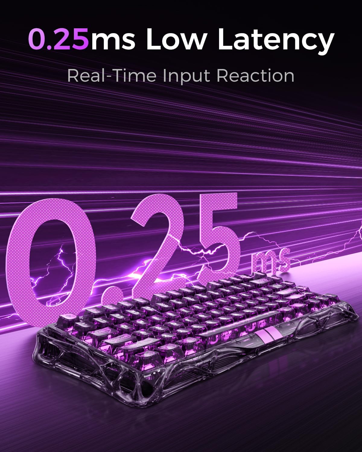 GravaStar Mercury V75 Lite Hall Effect Magnetic Gaming Keyboard – 8KHz Rapid Trigger Wired 75% Keyboard, Adjustable Actuation, Hot-Swappable Switches, Transparent RGB for PC/Mac