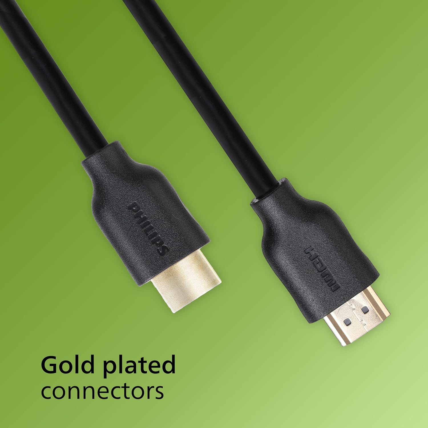 Philips SWV5510 4K UHD HDMI Cable - 60Hz, 3D Video, Ethernet, ARC, 32 AWG, 18 Gbps Data Transfer, 32-Ch Audio, 24K Gold Plated - 1.5m: Enhance Your Entertainment with 4K UHD Video and Immersive Sound