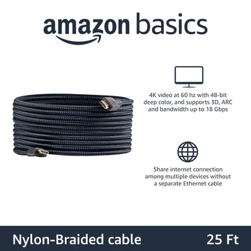 AmazonBasics Braided HDMI Cable - 25-Feet