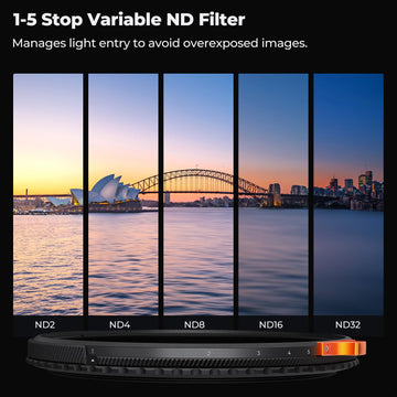 K&F Concept 82mm True Color Variable Fader ND2-32 ND Filter and CPL Circular Polarizing Lens Filter in 1 for Camera Lens Neutral Density Polarizer Filter (Nano-X Series)