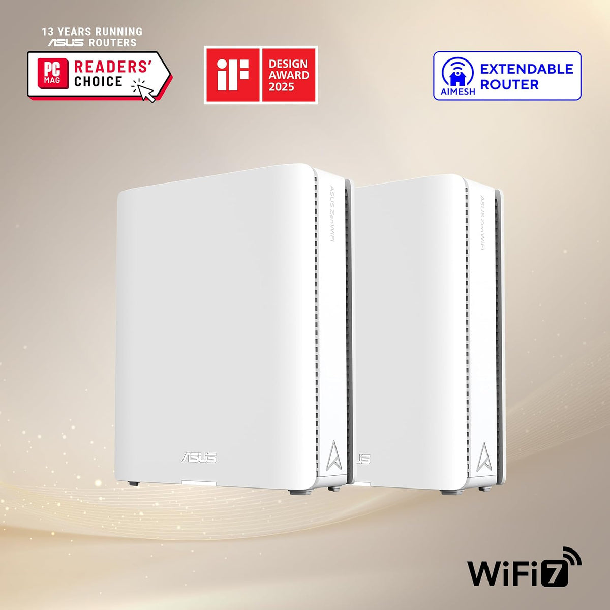 ASUS ZenWiFi BQ16 Pro WiFi 7 Router - Quad-Band, 8K sq. ft, 30Gbps (2 Pack)