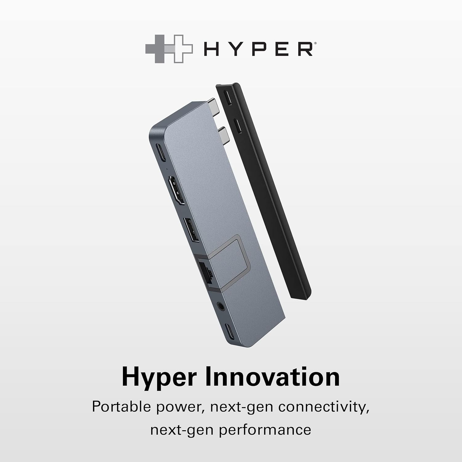 HYPERDRIVE Duo PRO 7 in 2 USB C hub for MacBook Pro/Air, M1 Mac 13,14,15,16 inch, Also Compatible with USB-C iPad Pro/Air, Windows Laptop, Surface, Android Devices with Type C Ports (Space Grey)