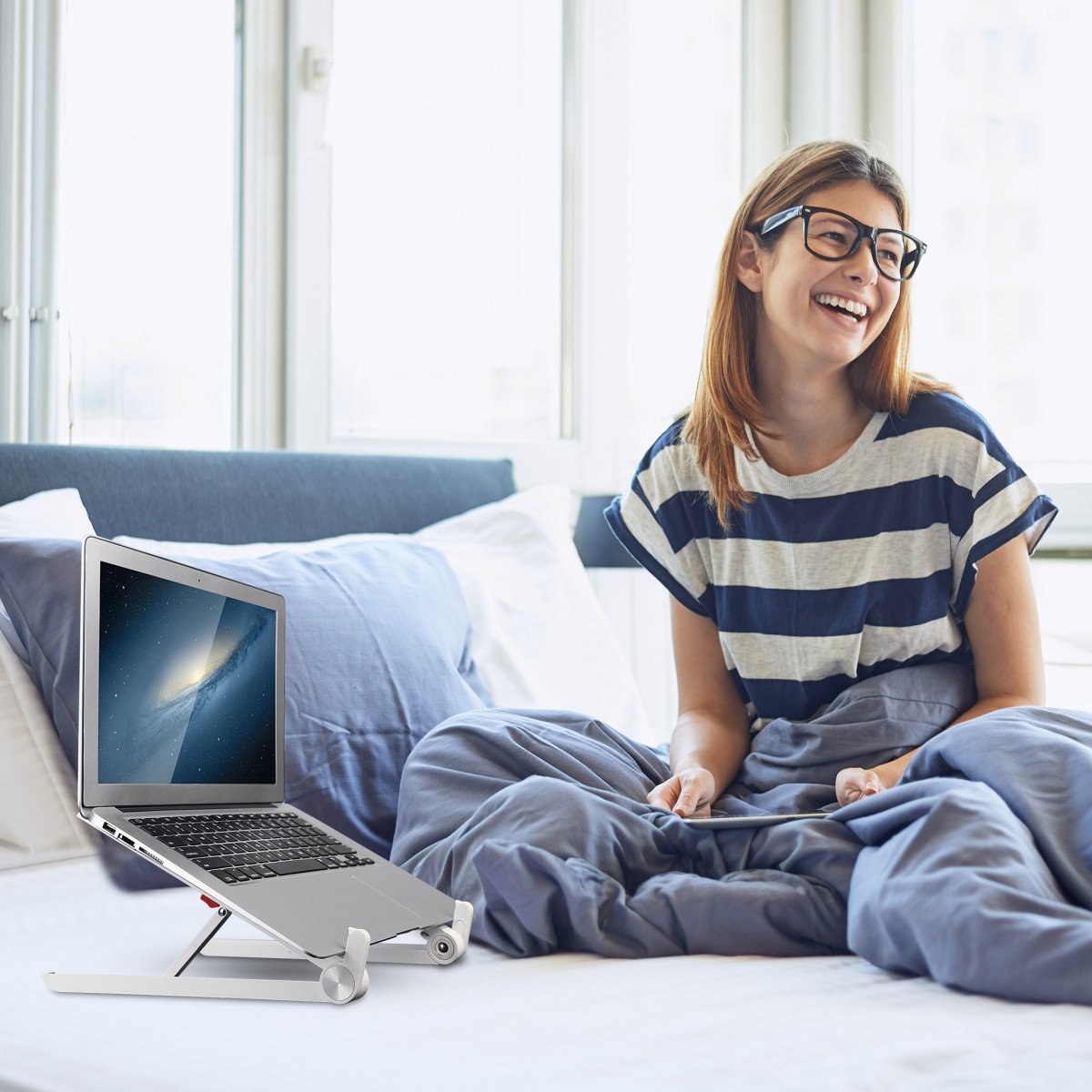 Portronics POR-835 My Buddy Lite Foldable Laptop Stand (Silver)