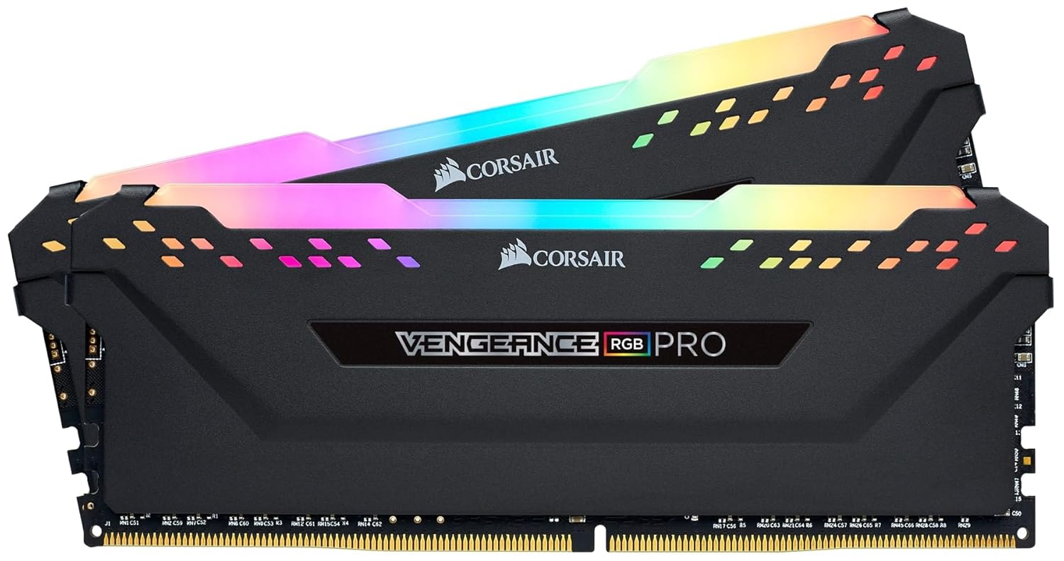CORSAIR Vengeance RGB PRO 32GB (2x16GB) DDR4 3600 (PC4-28800) C18 AMD Optimized Memory Black