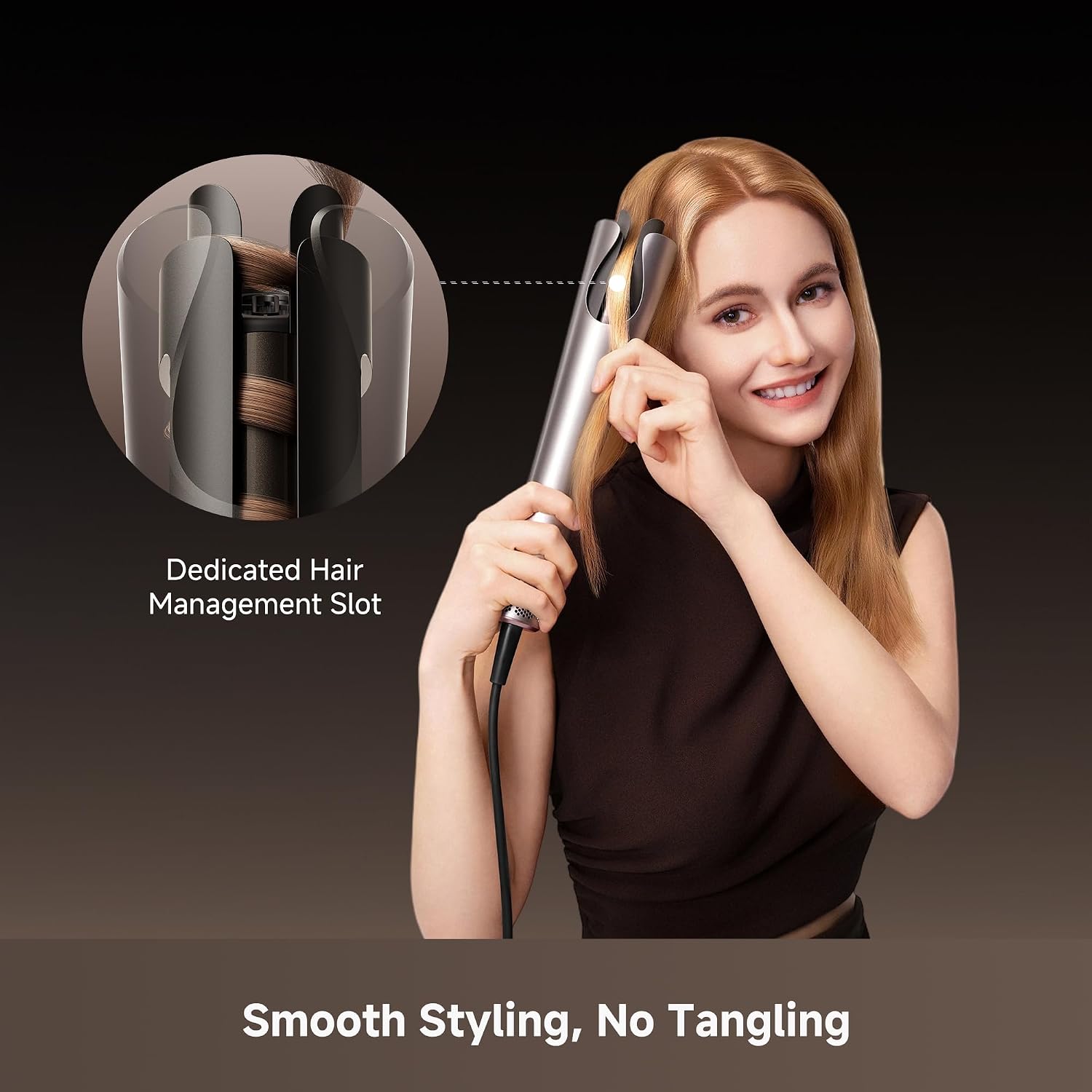 Dreame Air-Auto Automatic Hair Curler, Cool-Set Airflow Curling Wand | 1.25 Inch, 110,000 RPM Motor, 500 Million Ionic, 360°Bi-Directional Curling,MCH Heating, LED Temperature Display