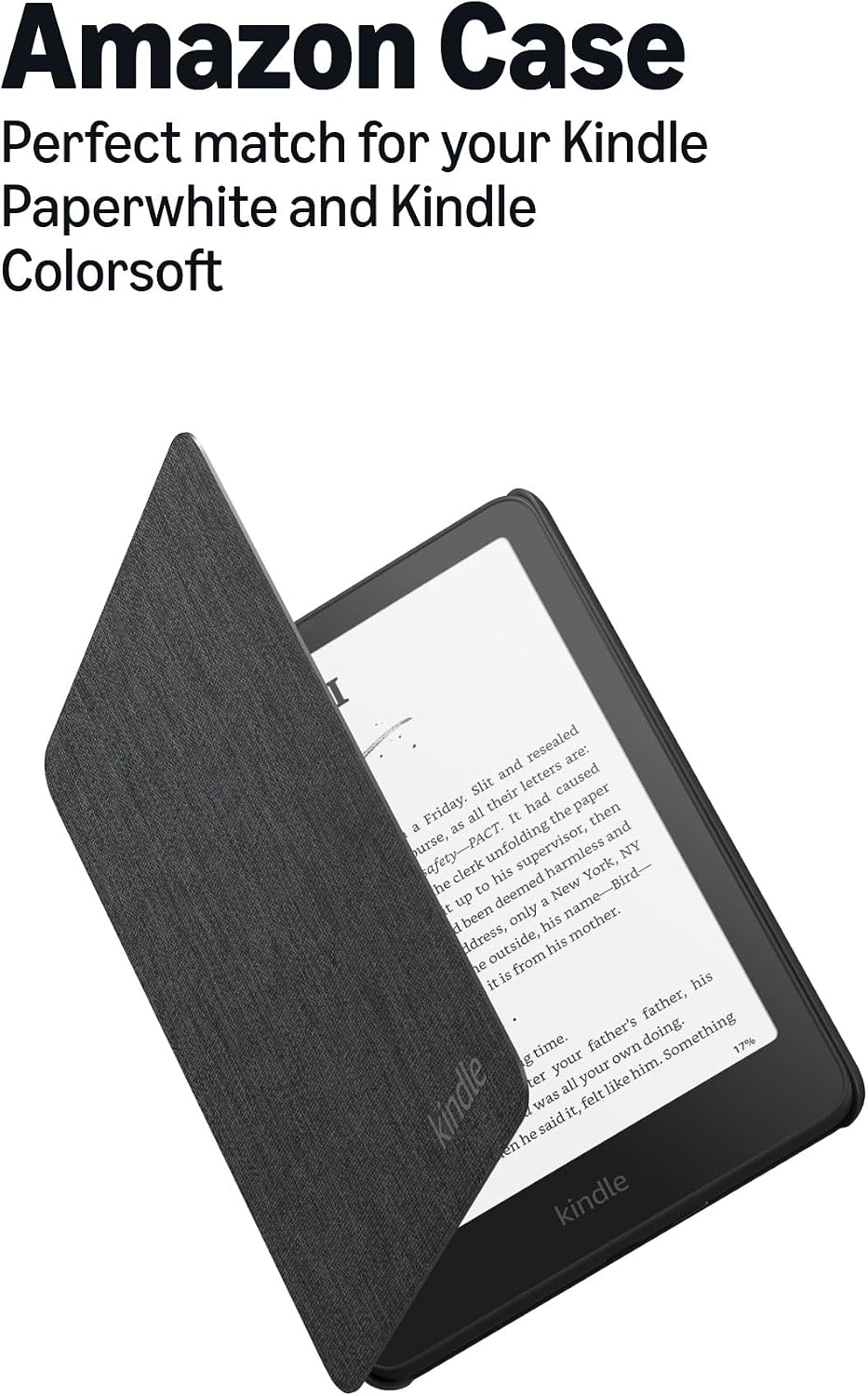 Amazon Kindle Paperwhite and Kindle Colorsoft Case, Lightweight and Water-Safe, Foldable Protective Cover - Fabric