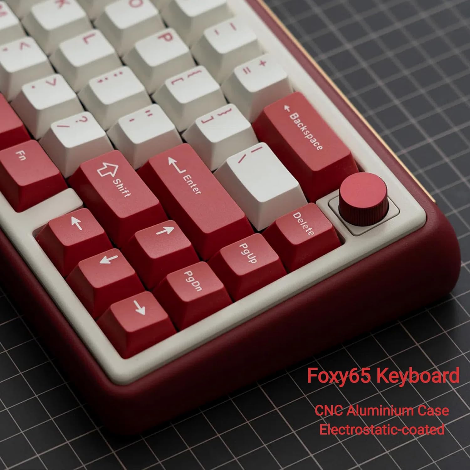 OOCTPK Chilkey Foxy65 Mechanical Keyboard with Knob, Gasket Mount 65% Aluminum Wireless Mechanical Keyboard, BT5.0/2.4GHz/USB-C, Hot Swappable, RGB Backlit Computer Custom Key Board for PC