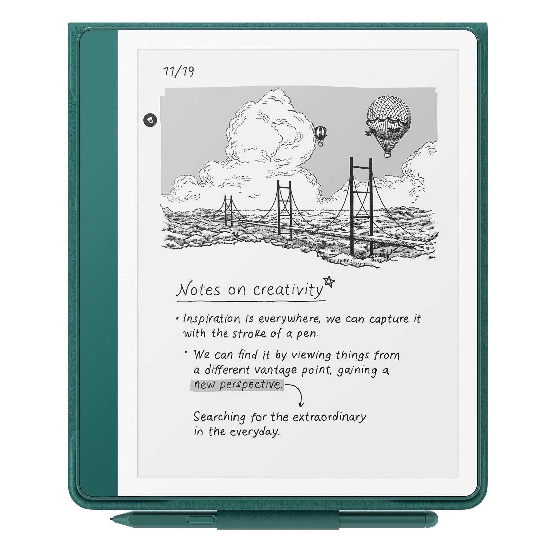 Plant-Based Leather Folio Cover with Magnetic Attach, Designed with Sustainability in Mind for Amazon Kindle Scribe