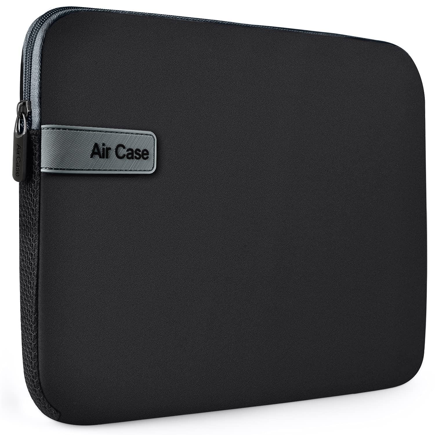 AirCase Protective Laptop Bag Sleeve fits Upto 13.3" Laptop/MacBook Pro/Air M1/M2, Wrinkle Free, Padded, Water Resistant Light Neoprene case Cover Pouch, for Men & Women, Black- 6 Months Warranty