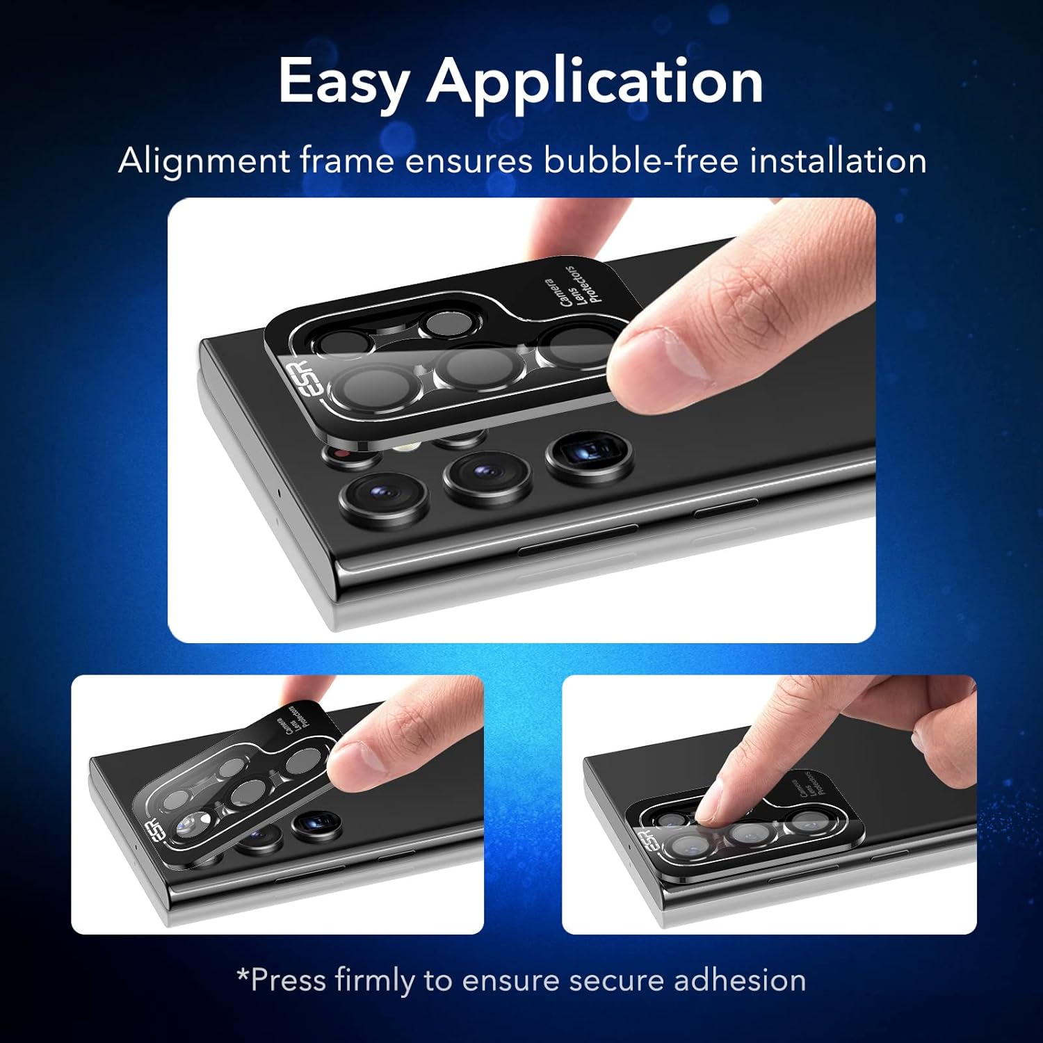 ESR for Samsung Galaxy S22 Ultra Camera Lens Protectors(2022), Individual Lens Protectors with Aluminum Edging, Military-Grade Protection, Scratch-Resistant, Ultra-thin Tempered Glass, 5 Piece, Black