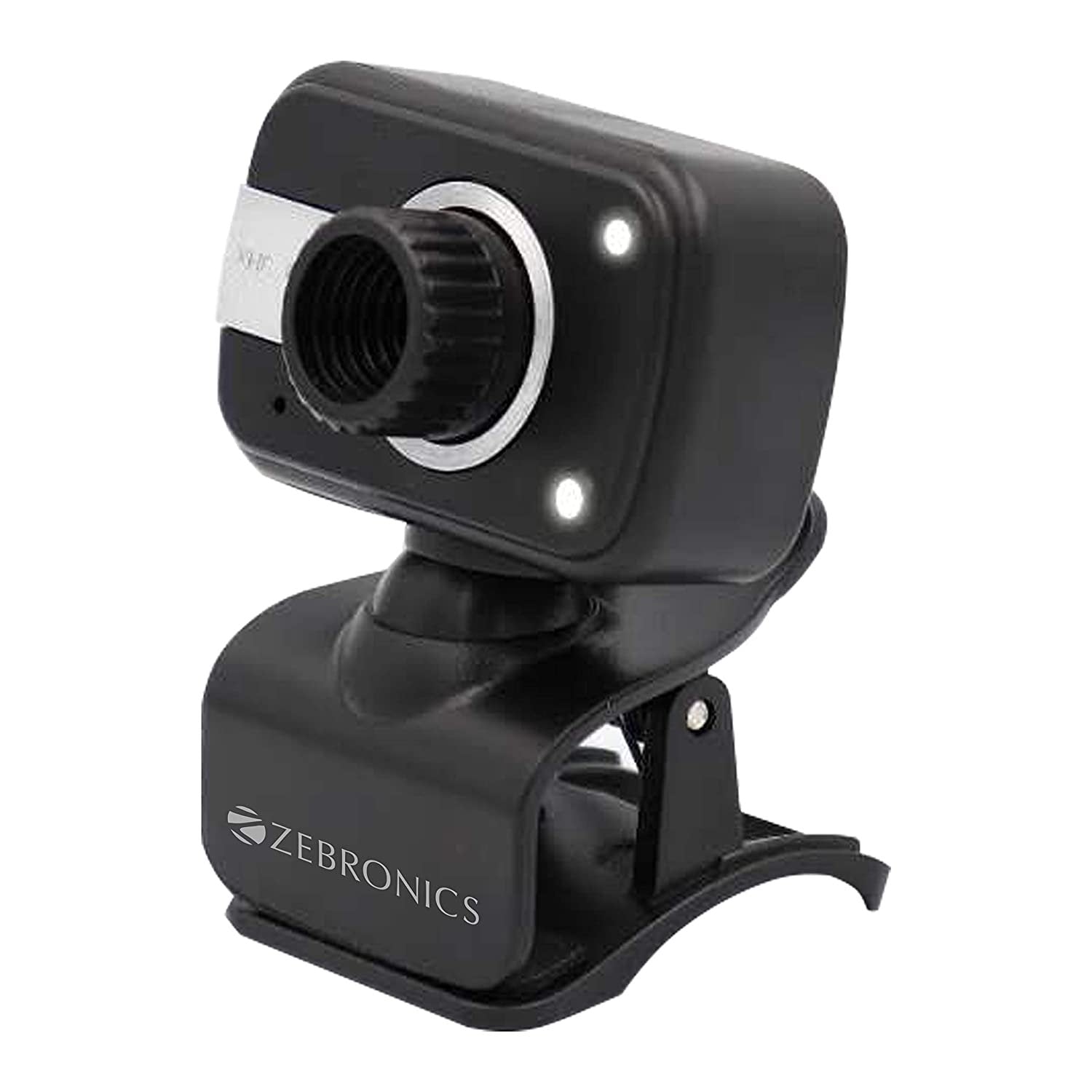 Zebronics Zeb-Crystal Clear Web Camera  3P Lens,Built-in Microphone,Auto White Balance,Night Vision and Manual Switch for LED (BLACK)